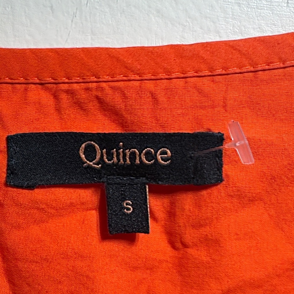 Quince 100% Organic Cotton Poplin Tiered Maxi Dress Orange Size S - Picture 2 of 13